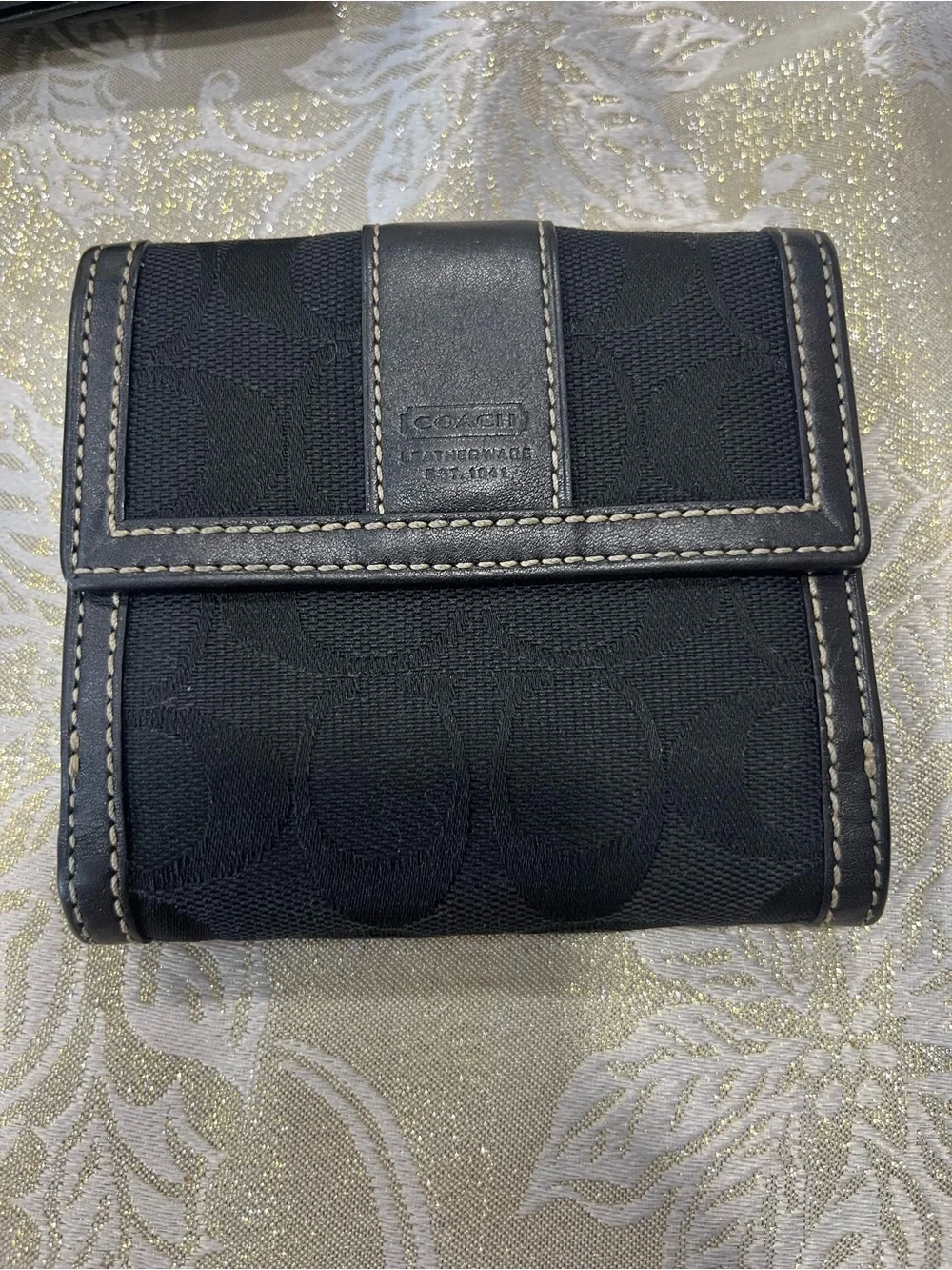 Vintage /Y2K-era Coach Signature Canvas French Wallet.